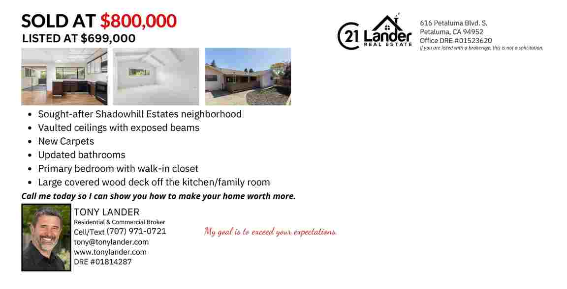 1137 Sunnyslope Drive - Sold at $800,000
